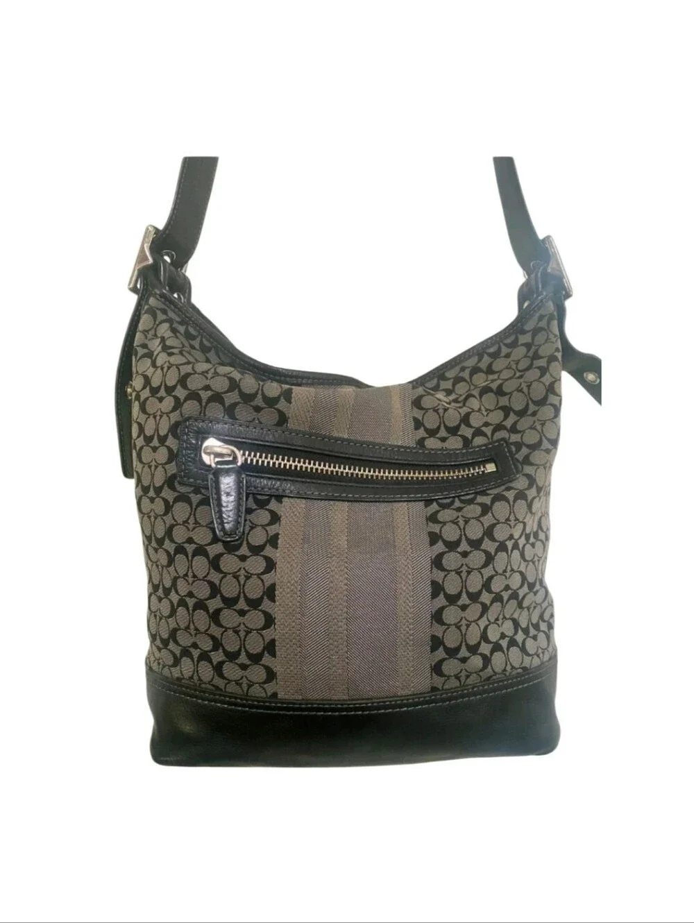 Coach Legacy 19918 Signature Stripe Duffle Bag Shoulder Bag EUC 2012 - Picture 4 of 7